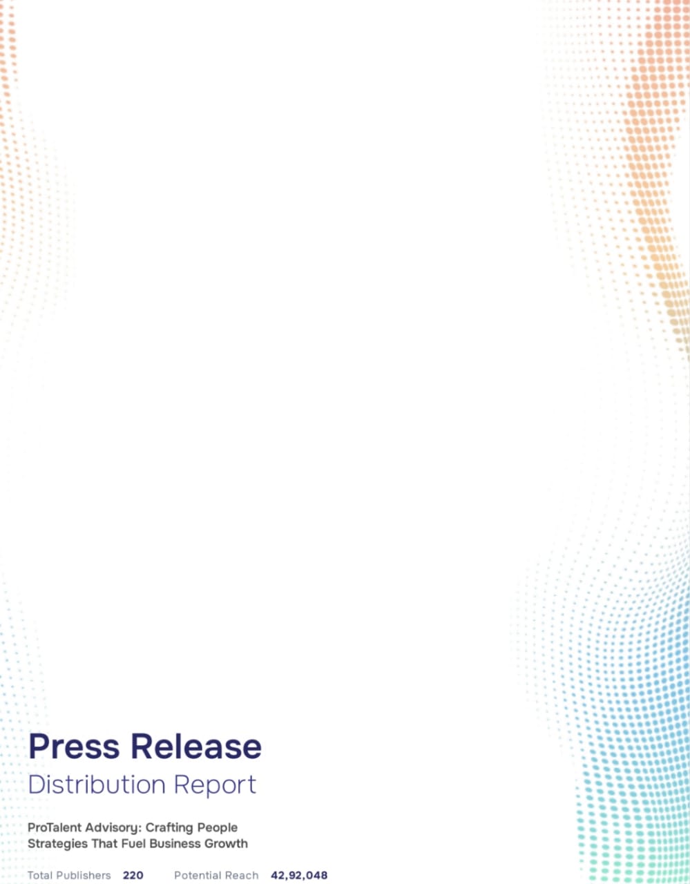 Press Release
Distribution Report